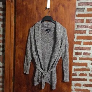 Brown and white sweater